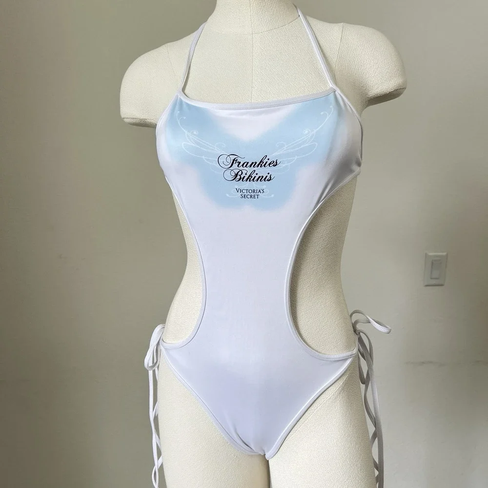 Victoria's Secret x Frankies Bikinis Icon One Piece Swimsuit White Sz Small NEW